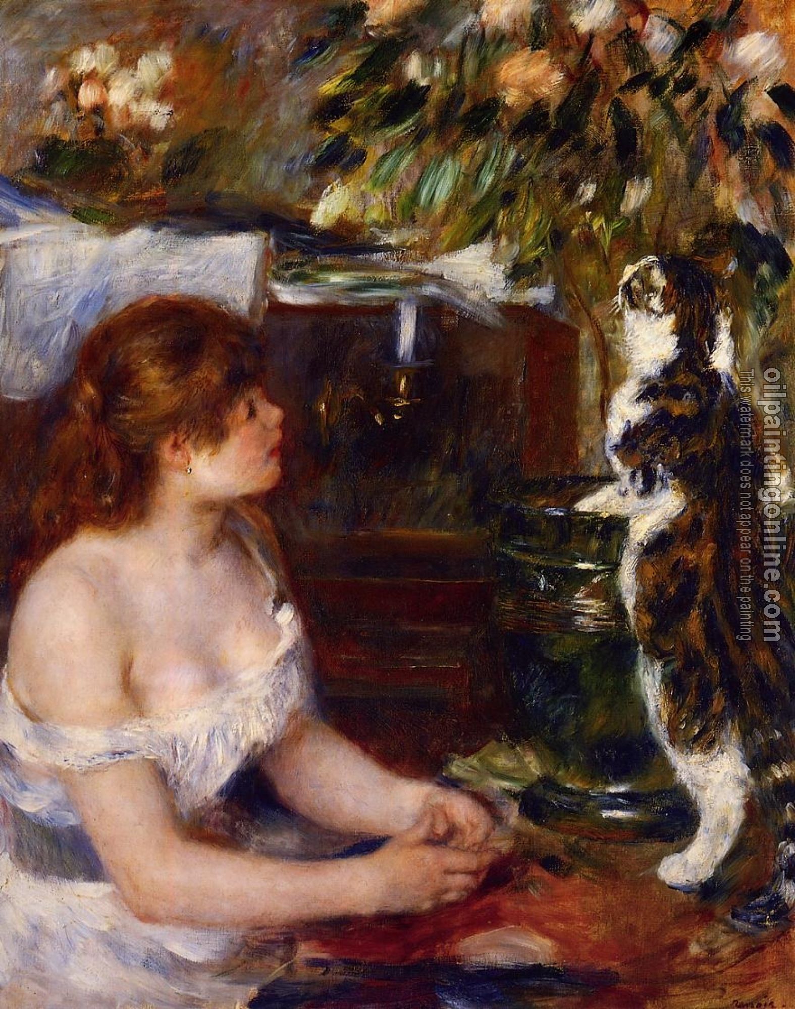 Renoir, Pierre Auguste - Girl and Cat
